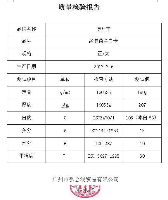 荷蘭白卡 180g