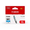 佳能（Canon）CLI-881XL C	藍(lán)色打印機(jī)墨盒 適用于佳能TS8180/9180/8580/6180 11.7ml