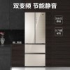 海爾（Haier ）BCD-449WDCO 449升雙變頻 風(fēng)冷無霜 多門冰箱 一級節(jié)能 廚裝一體變溫纖薄機(jī)身彩晶玻璃面板 金色 一年保修