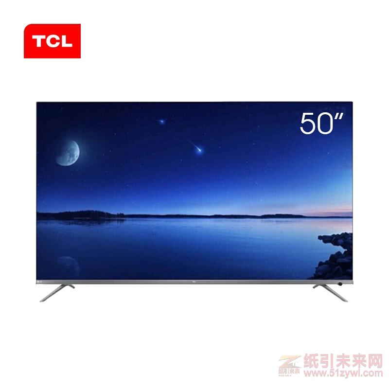 TCL 50P8 50英寸4K超高清液晶電視機 支持有線/無線網(wǎng)絡(luò)連接 3840*2160分辨率 LED顯示屏 三級能效 一年保修 黑色 配底座