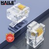 海樂(lè) Haile HT-6P4C 6P4C電話(huà)水晶頭15U鍍金 100個(gè)袋?快照