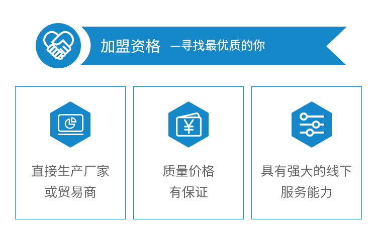 合作愿景—相互配合，為我所用--成為線下加盟企業(yè)等于擁有一支免費(fèi)專屬的專業(yè)互聯(lián)網(wǎng)運(yùn)營(yíng)團(tuán)隊(duì)：美工設(shè)計(jì)+網(wǎng)站編輯+推廣+攝影服務(wù)+策劃，得以提高企業(yè)的知名度，增加企業(yè)品牌效應(yīng)，獲得訂單。再也無(wú)需抽身應(yīng)對(duì)互聯(lián)網(wǎng)這塊不熟悉的領(lǐng)域，花費(fèi)金錢和浪費(fèi)時(shí)間。